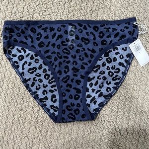 NWT | Size Small | Navy with Leopard print | Brief Style